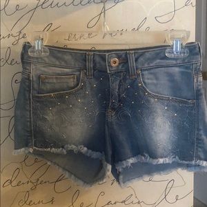 Blue H&M Detailed Shorts